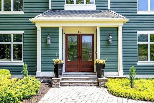 entrance to property with french doors