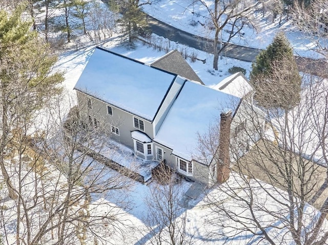 view of snowy aerial view