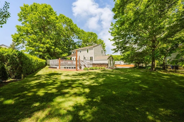 6 Gentry Ln, Taunton, MA 02780 - view of yard with a wooden deck