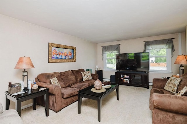 6 Gentry Ln, Taunton, MA 02780 - living room with light colored carpet and baseboard heating