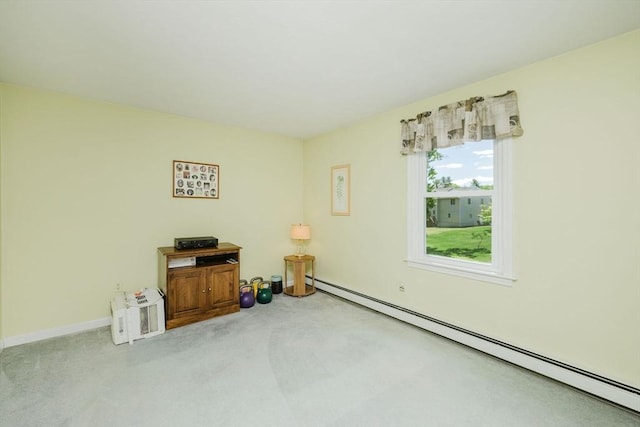 6 Gentry Ln, Taunton, MA 02780 - unfurnished room with a baseboard heating unit, light carpet, and baseboards