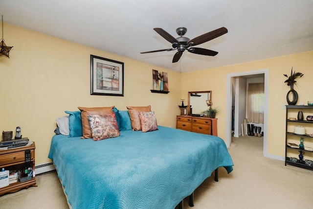 6 Gentry Ln, Taunton, MA 02780 - carpeted bedroom featuring a baseboard heating unit, a ceiling fan, and baseboards