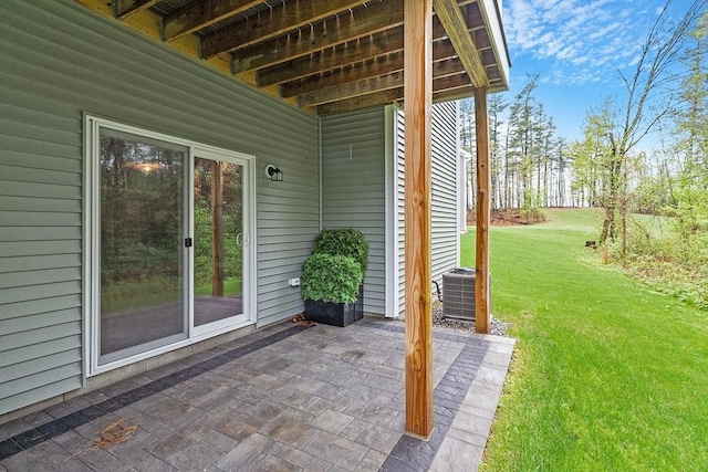 view of patio / terrace featuring central AC unit