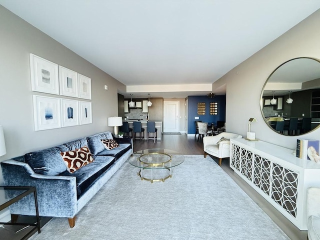 living room featuring hardwood / wood-style flooring