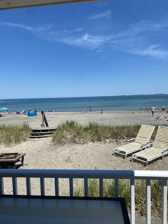 view of water feature featuring a beach view