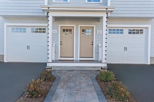 entrance to property with a garage