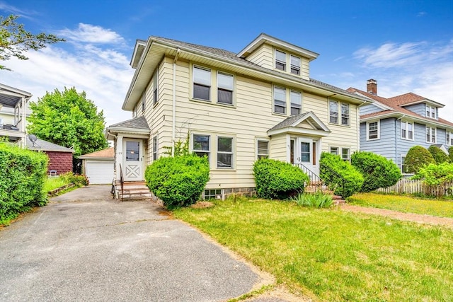 127-129 Blue Hills Pkwy, Milton, MA 02186 - traditional style home featuring an outbuilding and a detached garage