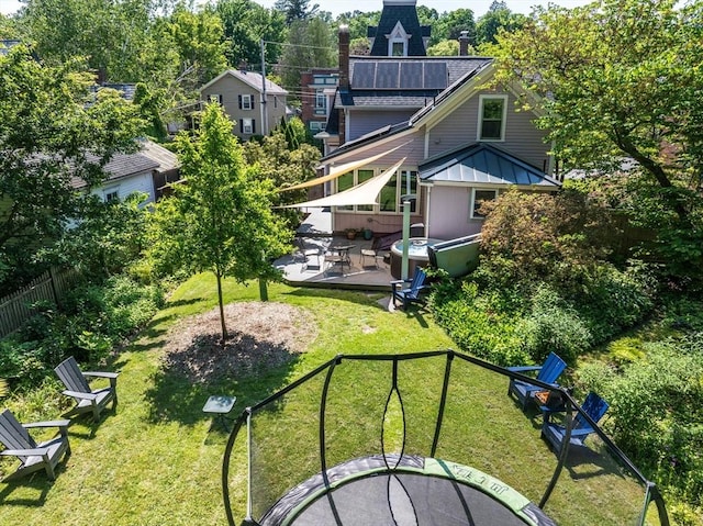 203 State St, Northampton, MA 01060 - rear view of house with a deck, a hot tub, and roof with shingles
