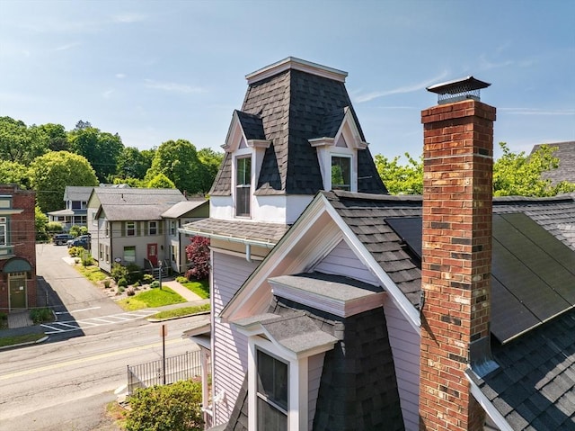 203 State St, Northampton, MA 01060 - exterior view of a chimney and roof with shingles