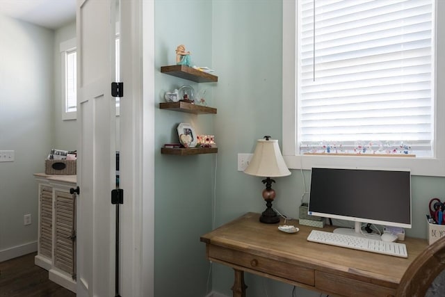 79 Neshobe Rd, Mashpee, MA 02649 - office area featuring baseboards and wood finished floors