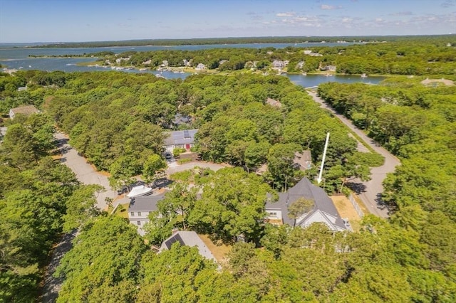 79 Neshobe Rd, Mashpee, MA 02649 - aerial view of a nearby body of water and a forest