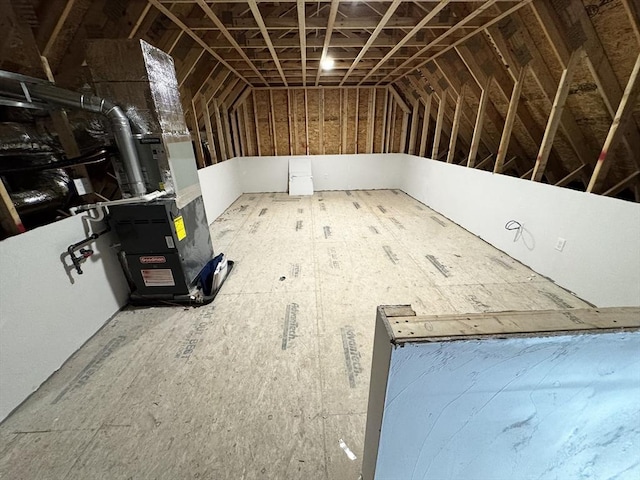 view of unfinished attic