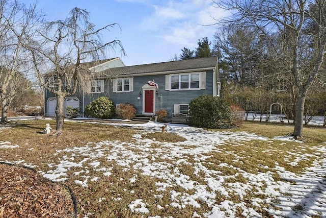 bi-level home with a garage