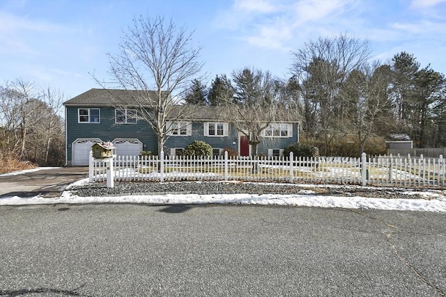 view of front of house with a garage