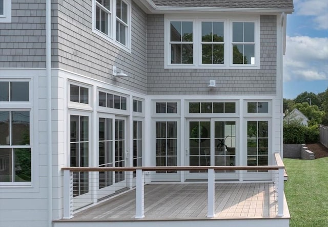 34 Otis Hill Rd, Hingham, MA 02043 - exterior space featuring a deck and a shingled roof