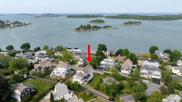 34 Otis Hill Rd, Hingham, MA 02043 - aerial view of property's location with nearby suburban area and a nearby body of water