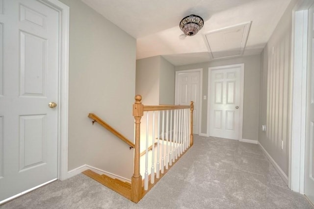 2 Dalton Ter, Holbrook, MA 02343 - corridor with an upstairs landing, carpet floors, and attic access