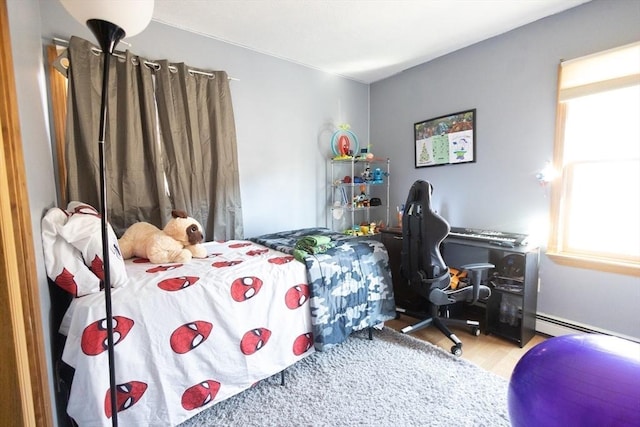 bedroom featuring light hardwood / wood-style floors