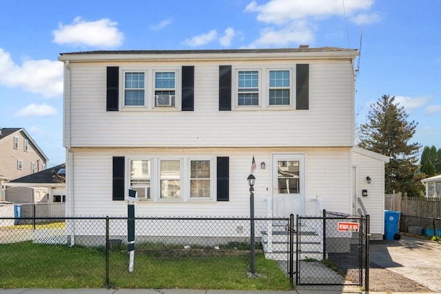 view of front of property featuring cooling unit