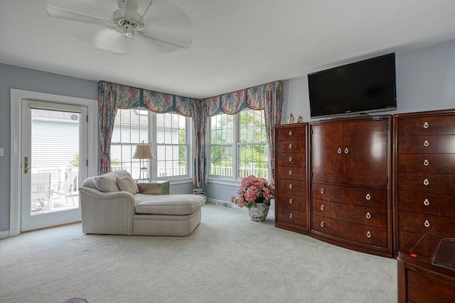 244 Salem End Rd, Framingham, MA 01702 - living area with carpet flooring, a ceiling fan, and baseboards