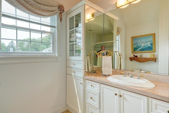 244 Salem End Rd, Framingham, MA 01702 - bathroom with vanity and baseboards