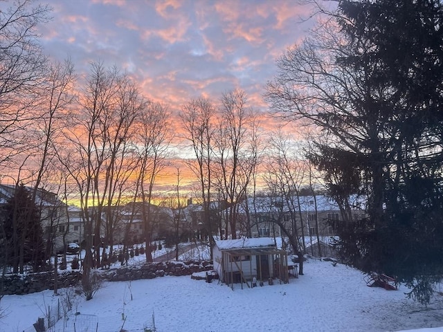 view of snowy yard