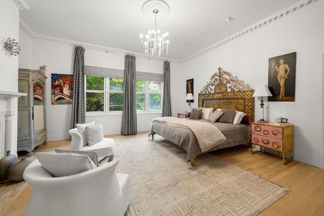 258-260 Beacon St Unit 4, Boston, MA 02116 - bedroom featuring light wood finished floors and a chandelier