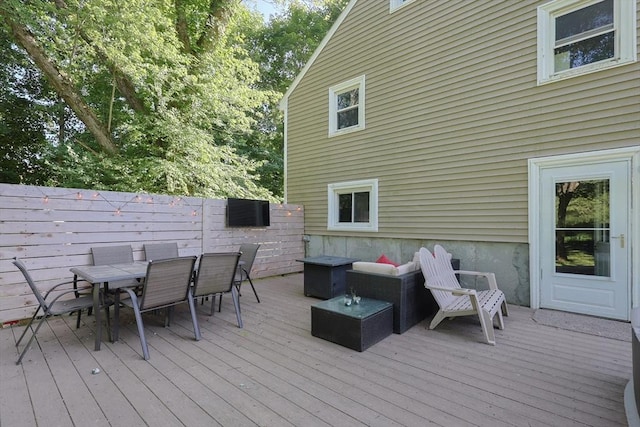161 N Worcester St, Norton, MA 02766 - wooden deck with outdoor dining area