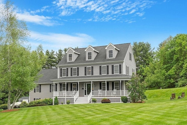 86 S Cross Rd, Haverhill, MA 01835 - view of front of home featuring covered porch, a front lawn, and roof with shingles