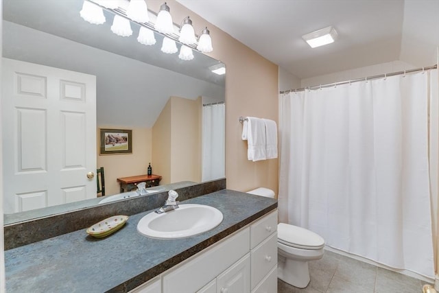 20 Crestview Cir, Barnstable, MA 02632 - full bath featuring vanity, tile patterned flooring, toilet, and a shower with shower curtain