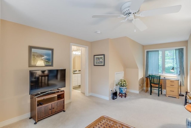 20 Crestview Cir, Barnstable, MA 02632 - bedroom featuring carpet flooring, baseboards, a ceiling fan, and ensuite bathroom