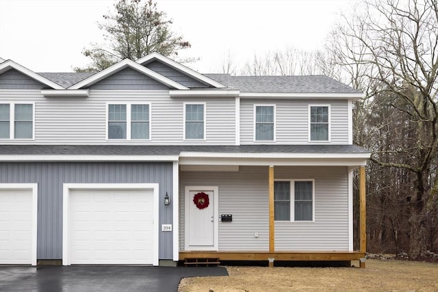 view of front of house with a garage