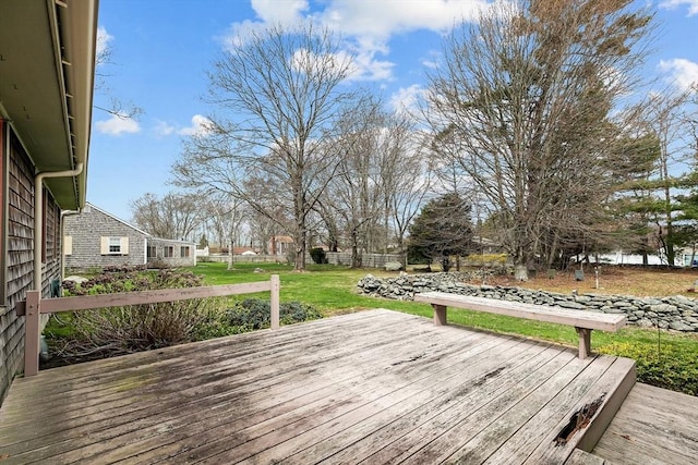 1 Pine Ln, Warren, RI 02885 - wooden terrace with a lawn