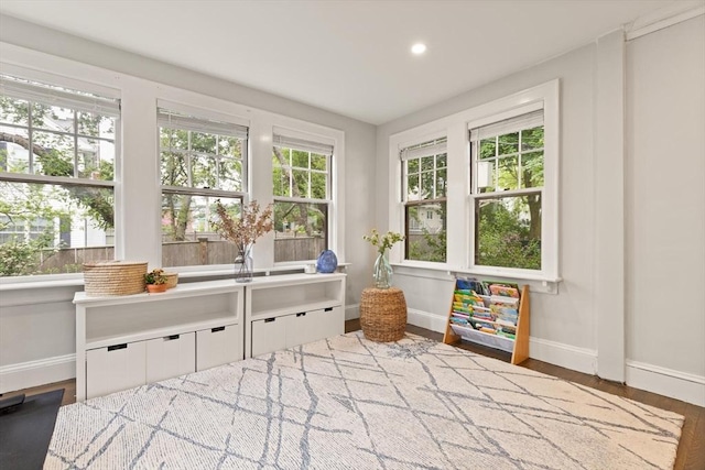 61 Howitt Rd, Boston, MA 02132 - playroom featuring baseboards, wood finished floors, and recessed lighting