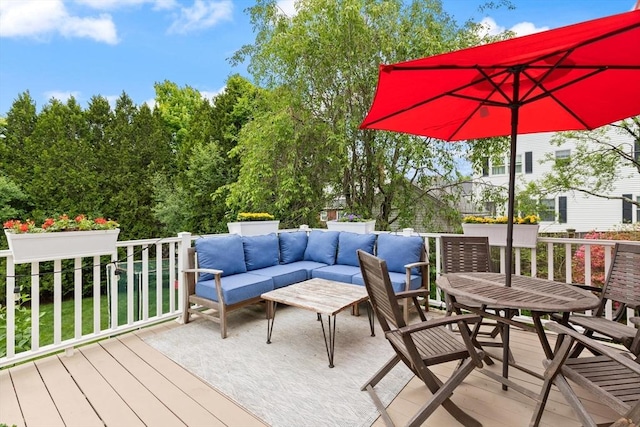 61 Howitt Rd, Boston, MA 02132 - wooden deck featuring an outdoor living space and outdoor dining area