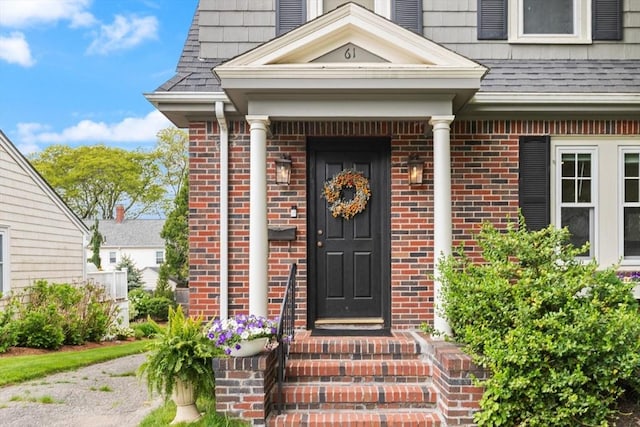 61 Howitt Rd, Boston, MA 02132 - entrance to property with brick siding