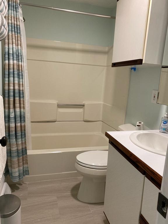22 Smith St, Norton, MA 02766 - full bathroom with shower / bath combination with curtain, toilet, and vanity