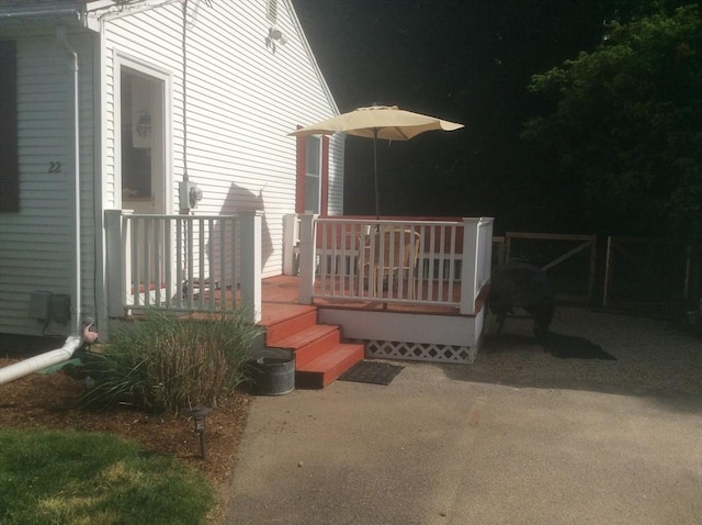 22 Smith St, Norton, MA 02766 - doorway to property with a wooden deck