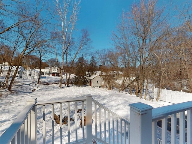 view of snowy yard