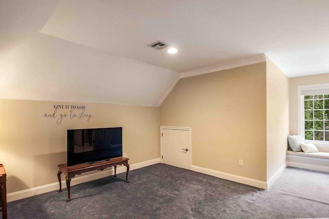 32 Twitchell St, Wellesley, MA 02482 - bonus room featuring lofted ceiling, carpet flooring, and baseboards