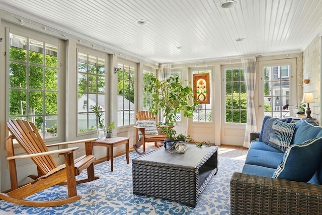 149 Acorn St, Marshfield, MA 02050 - sunroom featuring plenty of natural light, wood finished floors, and wood ceiling