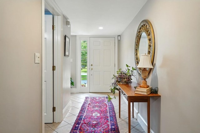 149 Acorn St, Marshfield, MA 02050 - entryway featuring light tile patterned flooring, baseboards, and recessed lighting