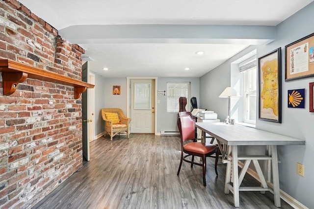 149 Acorn St, Marshfield, MA 02050 - office space with wood finished floors, baseboard heating, and baseboards