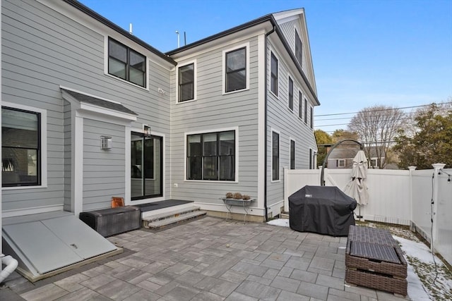 view of patio / terrace featuring a grill