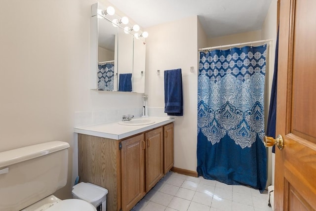 8 Macleod Ln, Acton, MA 01720 - bathroom with toilet, vanity, tile patterned flooring, and a shower with curtain