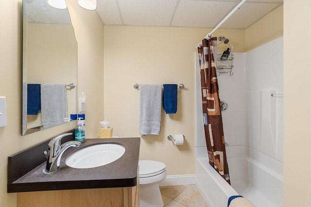 8 Macleod Ln, Acton, MA 01720 - full bathroom with tile patterned flooring, vanity, shower / bath combo, toilet, and baseboards