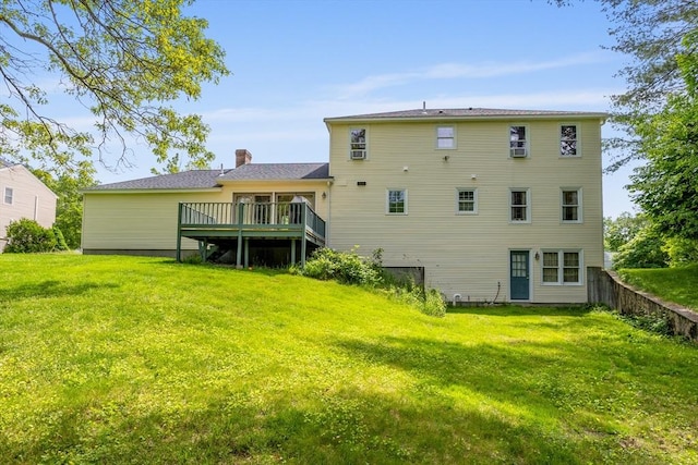 8 Macleod Ln, Acton, MA 01720 - rear view of house with a deck and a chimney
