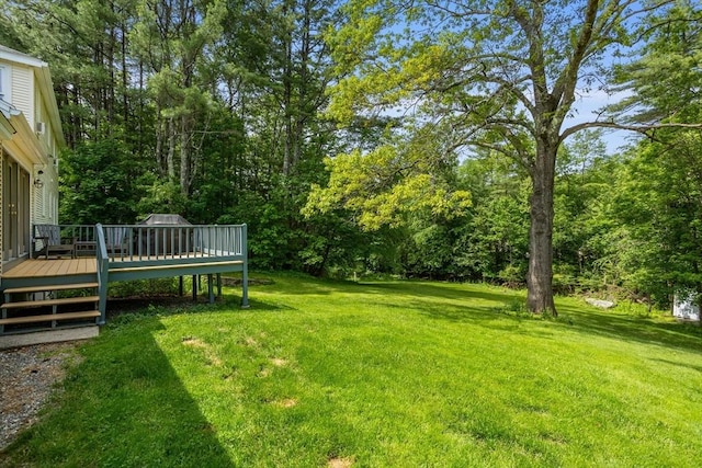 8 Macleod Ln, Acton, MA 01720 - view of green lawn with a wooden deck