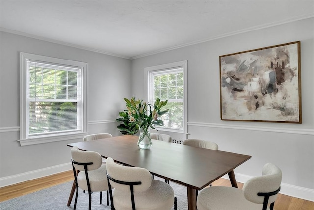 100 Summit, Brookline, MA 02446 - dining area with ornamental molding, light wood finished floors, and baseboards