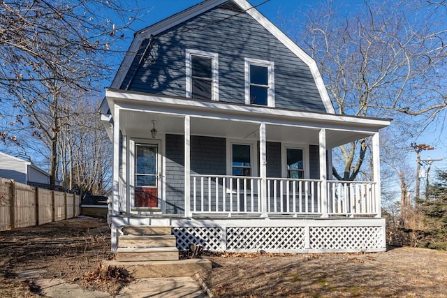 view of front of home with a porch